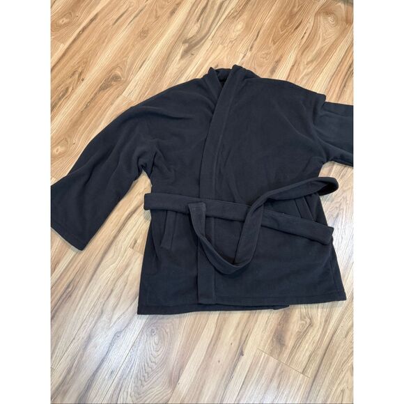 SKIMS by Kim Kardashian NWT Fleece Wrap Belted Jacket Onyx Black size Medium M - Picture 10 of 10